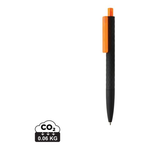 Werbeartikel X3-Black mit Smooth-Touch – orange-schwarz – mit Logo bedruckt