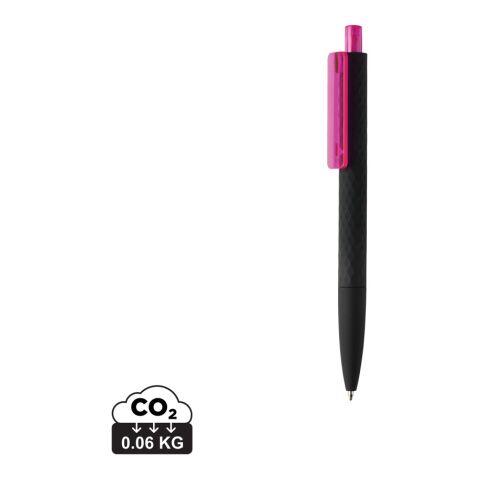 Werbeartikel X3-Black mit Smooth-Touch – rosa-schwarz – mit Logo bedruckt