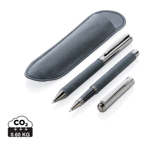 Stifte-Set mit regeneriertem Leder grau | ohne Werbeanbringung | Nicht verfügbar | Nicht verfügbar