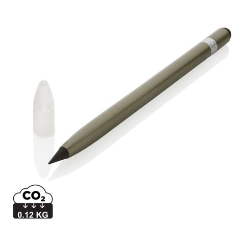Tintenloser Stift aus Aluminium mit Radiergummi grün | ohne Werbeanbringung | Nicht verfügbar | Nicht verfügbar