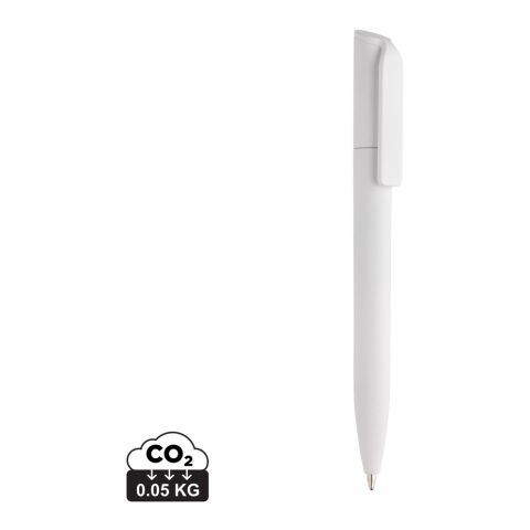 Werbeartikel Pocketpal Mini-Pen aus GRS recyceltem ABS – weiss – mit Logo bedruckt