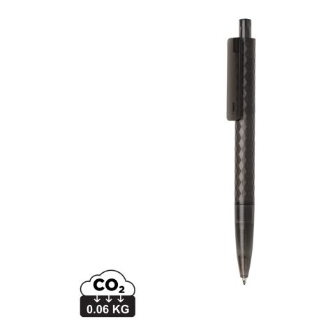 Werbeartikel X3 Frosted-Pen aus GRS recyceltem PC – schwarz – mit Logo bedruckt