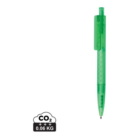 Werbeartikel X3 Frosted-Pen aus GRS recyceltem PC – grün – mit Logo bedruckt
