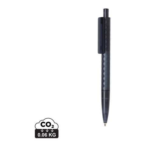 Werbeartikel X3 Frosted-Pen aus GRS recyceltem PC – navy blau – mit Logo bedruckt