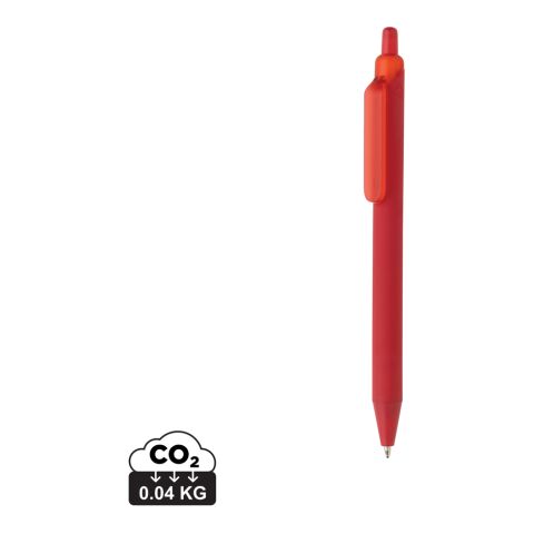 Werbeartikel Tide Smooth Touch Stift aus GRS zertifiziert recyceltem ABS – rot – mit Logo bedruckt