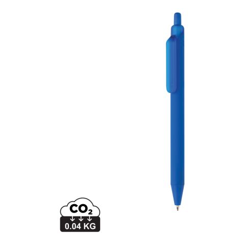 Werbeartikel Tide Smooth Touch Stift aus GRS zertifiziert recyceltem ABS – blau – mit Logo bedruckt