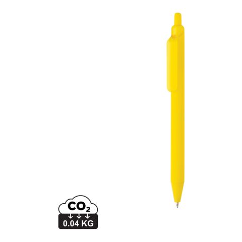 Werbeartikel Tide Smooth Touch Stift aus GRS zertifiziert recyceltem ABS – gelb – mit Logo bedruckt