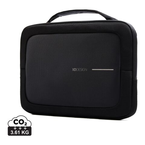 Werbeartikel XD Design 14" Laptop Tasche – schwarz-grau – mit Logo bedruckt