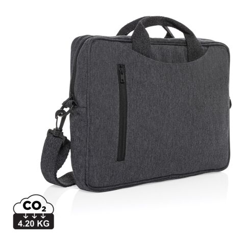 Werbeartikel "Laluka AWARE™ 15.4" Laptop-Tasche aus recycelter Baumwolle – grau – mit Logo bedruckt