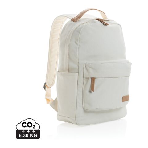 Werbeartikel Impact AWARE™ 16 oz. rCanvas Rucksack – weiss – mit Logo bedruckt