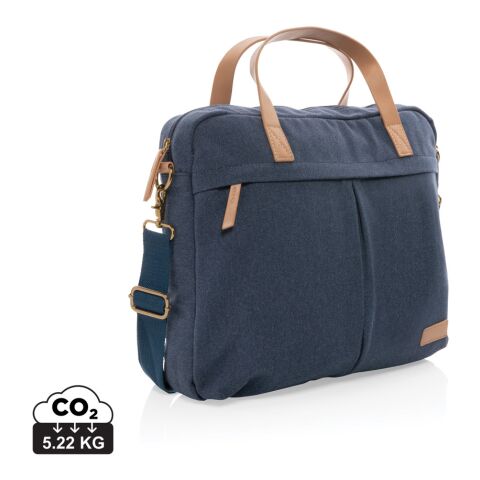Werbeartikel Impact AWARE™ 16 oz. rCanvas Laptop-Tasche – blau – mit Logo bedruckt