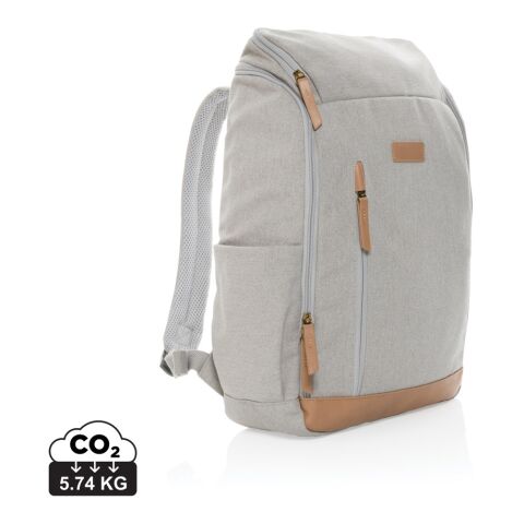 Werbeartikel Impact AWARE™ 16 oz. rCanvas 15" Laptop-Rucksack – grau – mit Logo bedruckt