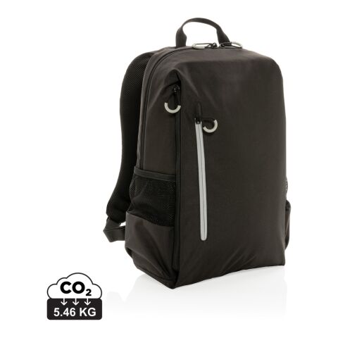 Werbeartikel "Impact AWARE™ Lima 15.6" RFID Laptop-Rucksack" – schwarz-grau – mit Logo bedruckt