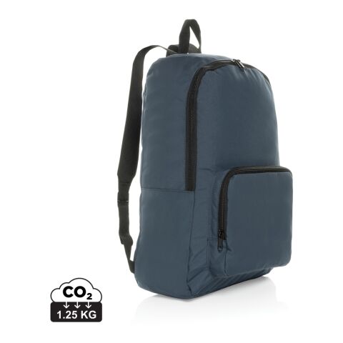 Werbeartikel Dillon AWARE™ RPET faltbarer klassischer Rucksack – navy blau – mit Logo bedruckt