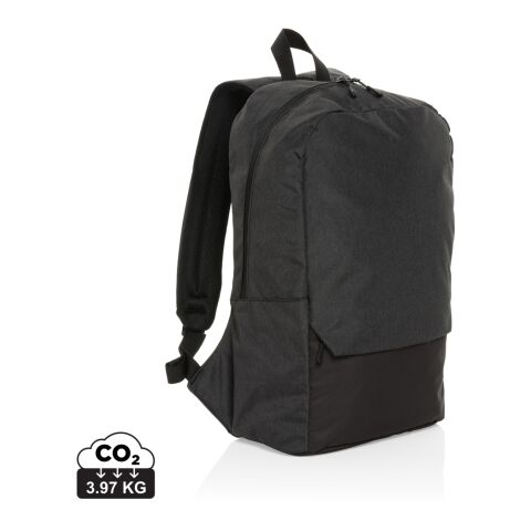 Werbeartikel "Kazu AWARE™ 15,6" RPET Laptop-Rucksack" – schwarz – mit Logo bedruckt