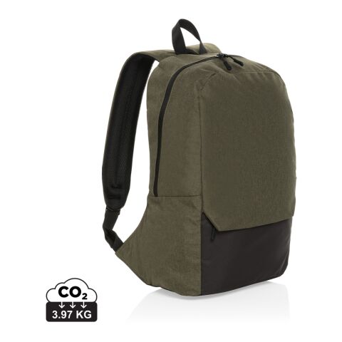 Werbeartikel "Kazu AWARE™ 15,6" RPET Laptop-Rucksack" – grün – mit Logo bedruckt