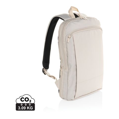 Werbeartikel Flexpack Aware™ Expandable Slim RPET 15,6" Laptop-Rucksack – grau – mit Logo bedruckt