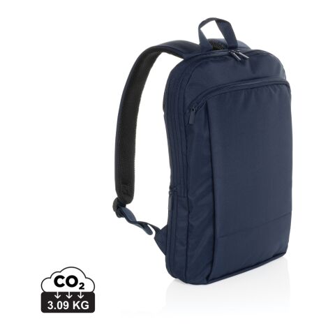 Werbeartikel Flexpack Aware™ Expandable Slim RPET 15,6" Laptop-Rucksack – navy blau – mit Logo bedruckt