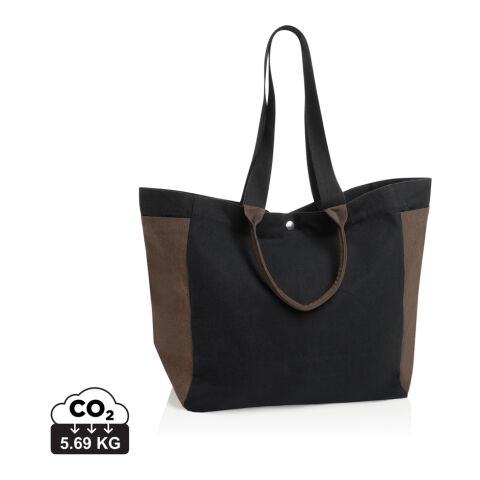 Nachhaltiger Werbeartikel BEAU AWARE™ Allround-Shopper aus rec. Canvas 400gr/m² – schwarz – mit Logo bedruckt