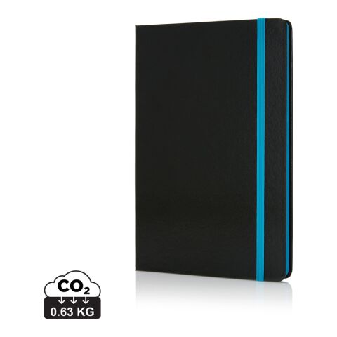 Deluxe Hardcover A5 Notizbuch mit coloriertem Beschnitt blau-schwarz | ohne Werbeanbringung | Nicht verfügbar | Nicht verfügbar