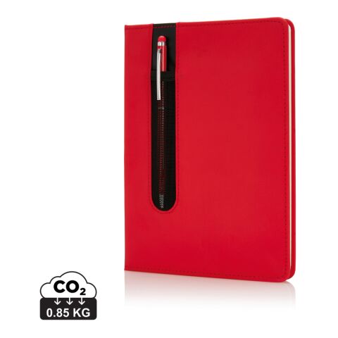 Basic Hardcover PU A5 Notizbuch mit Stylus-Stift rot | ohne Werbeanbringung | Nicht verfügbar | Nicht verfügbar | Nicht verfügbar