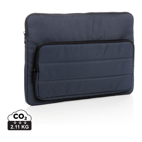 Werbeartikel Impact AWARE™ RPET 15,6" Laptop-Sleeve – marineblau – mit Logo bedruckt