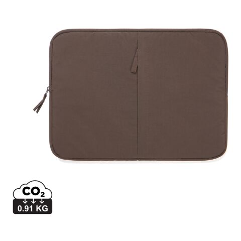 Werbeartikel KENTO URBAN 15,6" Laptop-Sleeve aus RCS rec. Nylon – braun – mit Logo bedruckt