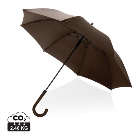 Werbeartikel KENTO URBAN 23'' AWARE™ RPET 190T Automatik-Regenschirm – braun – mit Logo bedruckt