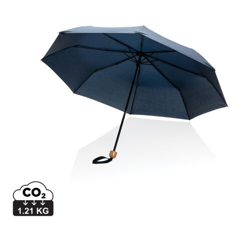 20.5&quot; Impact AWARE™ RPET 190T Pongee Bambus Mini-Schirm marineblau | ohne Werbeanbringung | Nicht verfügbar | Nicht verfügbar