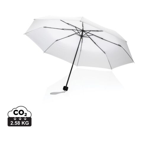 Werbeartikel 20.5" Impact AWARE™ RPET 190T Mini-Schirm – weiss – mit Logo bedruckt