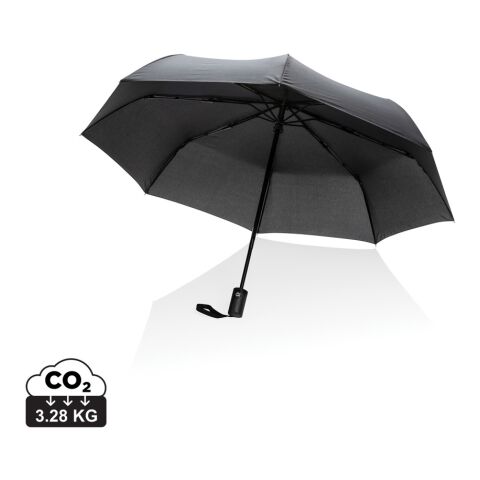 Werbeartikel 21" Impact AWARE™ RPET 190T Mini-Schirm automatic open/close – schwarz – mit Logo bedruckt