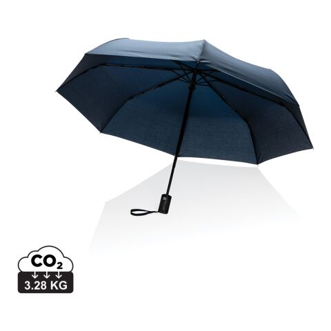 Werbeartikel 21" Impact AWARE™ RPET 190T Mini-Schirm automatic open/close – marineblau – mit Logo bedruckt