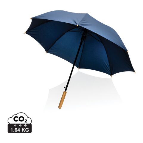 23&quot; Impact AWARE™ RPET 190T Auto-Open Bambus-Schirm marineblau | ohne Werbeanbringung | Nicht verfügbar | Nicht verfügbar