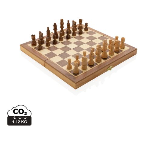 Faltbares Schachspiel aus Holz braun | ohne Werbeanbringung | Nicht verfügbar | Nicht verfügbar