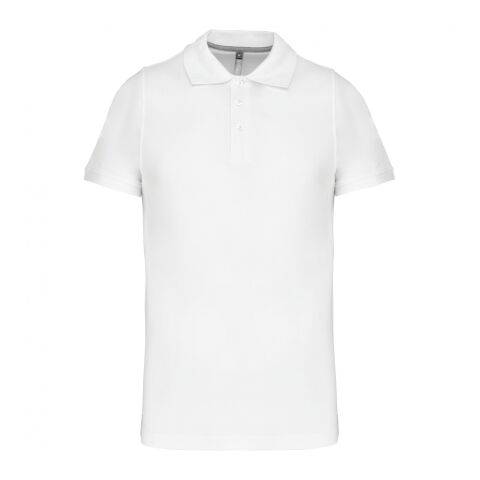 Herren Piqué Cotton Polo weiß | L | ohne Werbeanbringung