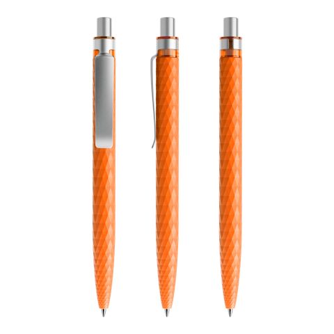 Werbeartikel Prodir QS01 Druckkugelschreiber matt mit Metallclip – orange-silber – mit Logo bedruckt