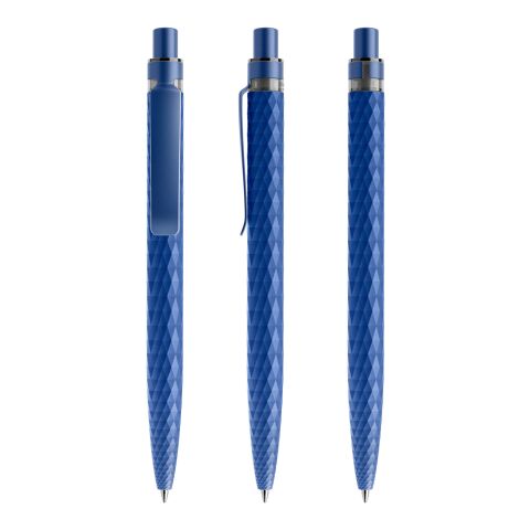 Werbeartikel Prodir QS01 Druckkugelschreiber Stone mit Metallclip – marineblau-marineblau – mit Logo bedruckt