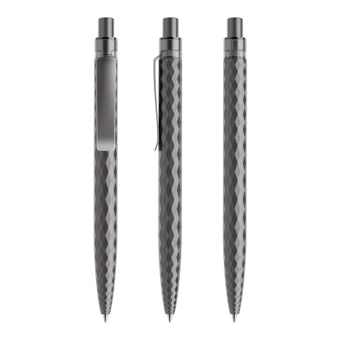 Werbeartikel Prodir QS01 Druckkugelschreiber Stone mit Metallclip – anthrazit-anthrazit – mit Logo bedruckt