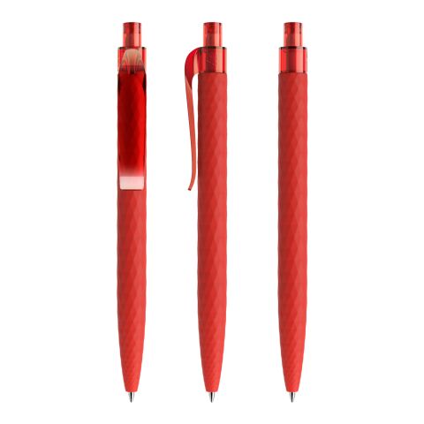Werbeartikel Prodir QS01 Druckkugelschreiber Soft Touch – rot – mit Logo bedruckt