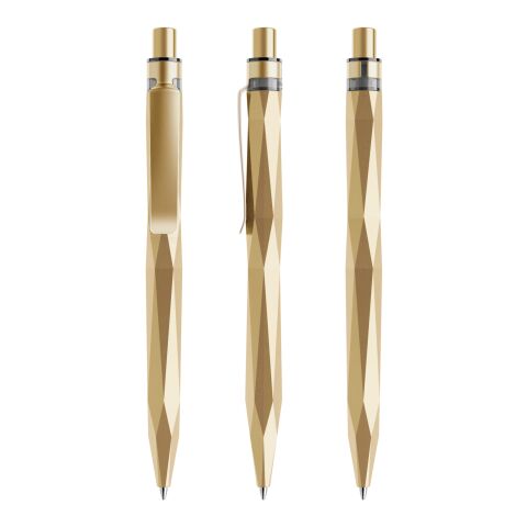Werbeartikel Prodir QS20 Druckkugelschreiber Stone mit Metallclip – gold-gold – mit Logo bedruckt