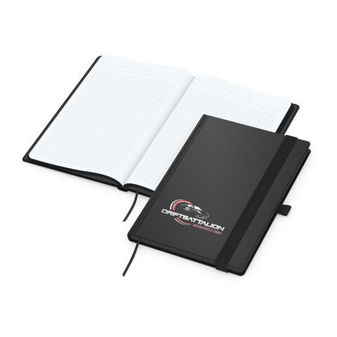 Nachhaltiger Werbeartikel Notizbuch Hardcover Black-Book RECYCLING Ausstattung schwarz A5 – Schwarz – DIN A5 – mit Logo bedruckt