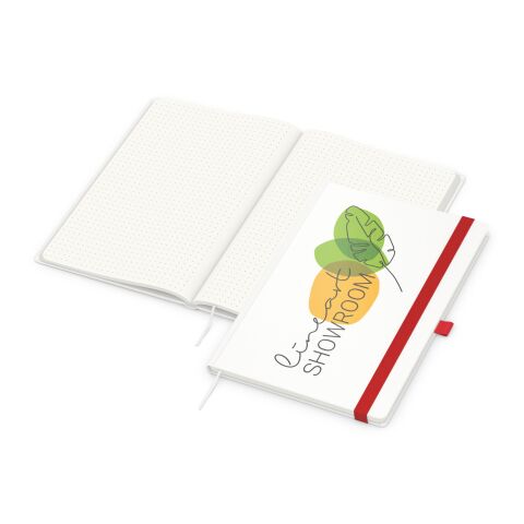 Nachhaltiger Werbeartikel Notizbuch Match-Book RECYCLING Hardcover individuell bedruckt – Rot – mit Logo bedruckt