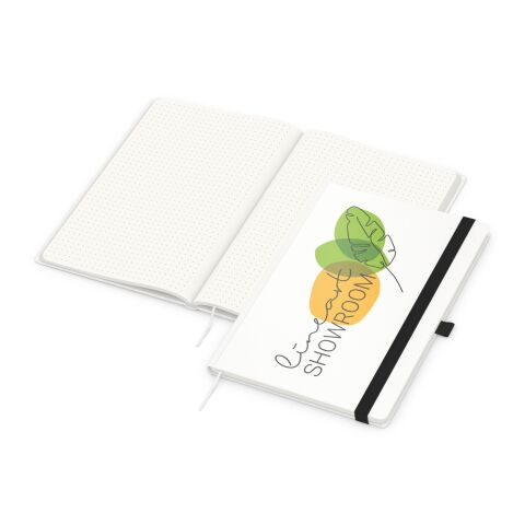 Nachhaltiger Werbeartikel Notizbuch Match-Book RECYCLING Hardcover individuell bedruckt – Schwarz – mit Logo bedruckt