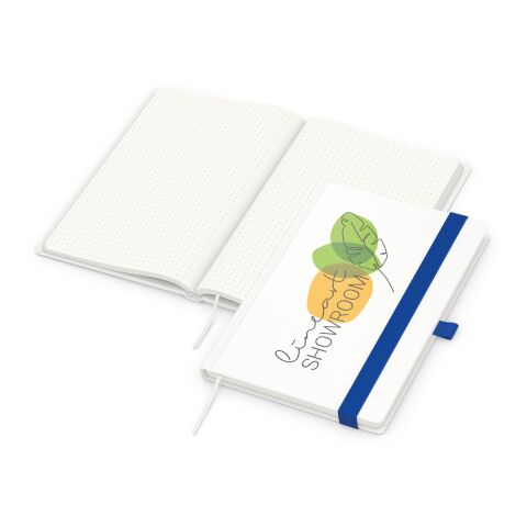Nachhaltiger Werbeartikel Notizbuch Match-Book RECYCLING Hardcover individuell bedruckt – Mittelblau – mit Logo bedruckt