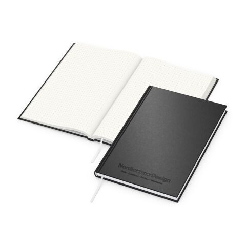 Notizbuch Note-Book RECYCLING Ecken spitz Naturpapier-Hardcover schwarz Schwarz | ohne Werbeanbringung | Punktraster