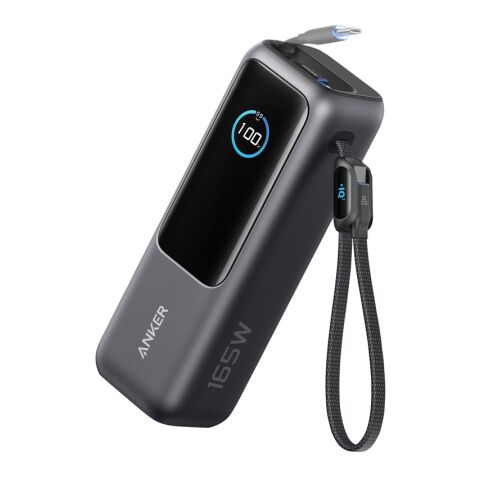 Anker Powerbank 25.000mAh-165W, mit integr. einziehb. Kabel grau-schwarz | ohne Werbeanbringung | Nicht verfügbar | Nicht verfügbar