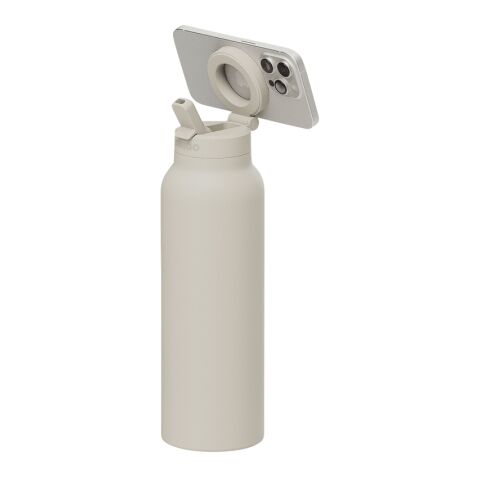Werbeartikel RINGO Pro MagSafe®-Trinkflasche mit magnetischem Ring – weiss – mit Logo bedruckt