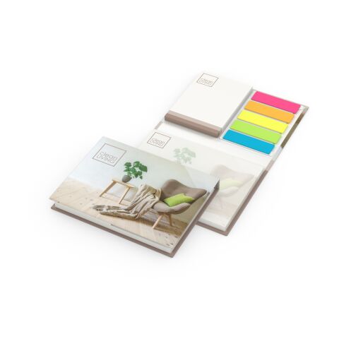 Nachhaltiger Werbeartikel Haftnotiz-Set Brüssel RECYCLING 50/50 Haftzettel Umschlag recycelt – 105 × 78 mm – mit Logo bedruckt