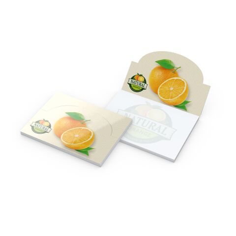 Haftnotizblock Cover Pop-Up Aufsteller formgestanzt Karton-Umschlag 100 × 72 mm | ohne Werbeanbringung | ohne Werbeanbringung | großer Halbkreis mittig