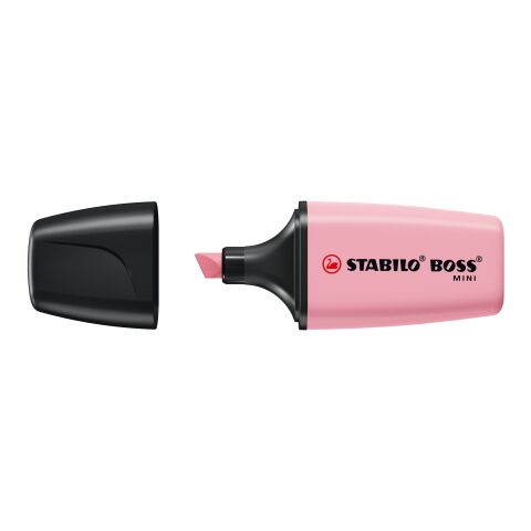 Werbeartikel STABILO BOSS MINI Pastel Leuchtmarkierer – rosa – mit Logo bedruckt